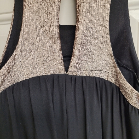 Needle & Thread Black And Metallic Gold Swing Dress - Picture 4 of 7